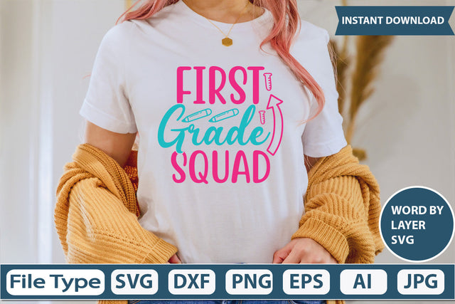 First Grade Squad Svg Cut File SVG DesignPlante 503 