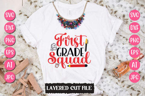 First Grade Squad SVG Cut File SVG Newmockups 