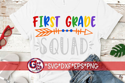 First Grade Squad SVG DXF EPS PNG SVG Greedy Stitches 