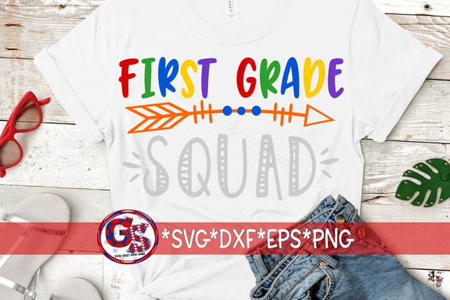 First Grade Squad SVG DXF EPS PNG SVG Greedy Stitches 