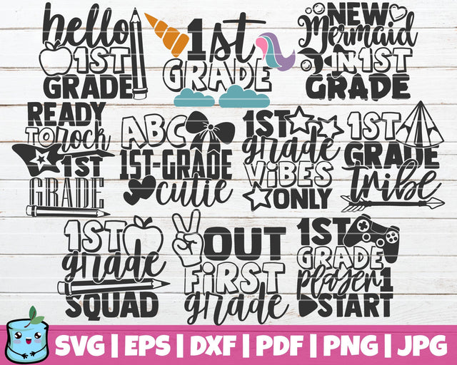 First Grade SVG Bundle SVG MintyMarshmallows 