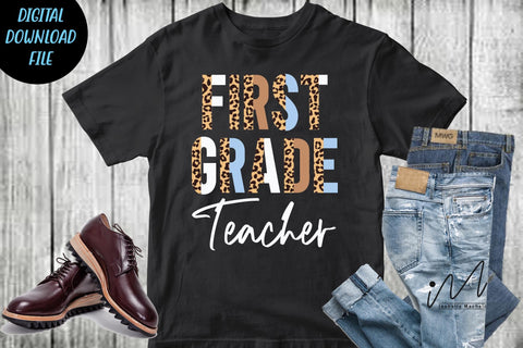 First grade teacher png, teacher t shirt cut file. SVG Isabella Machell 