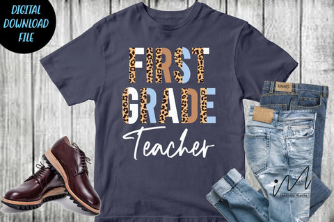 First grade teacher png, teacher t shirt cut file. SVG Isabella Machell 