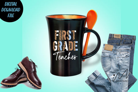 First grade teacher png, teacher t shirt cut file. SVG Isabella Machell 