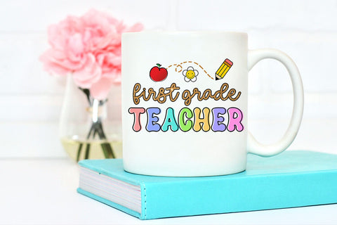 First Grade Teacher Sublimation PNG I Teacher Shirt PNG Sublimation Happy Printables Club 