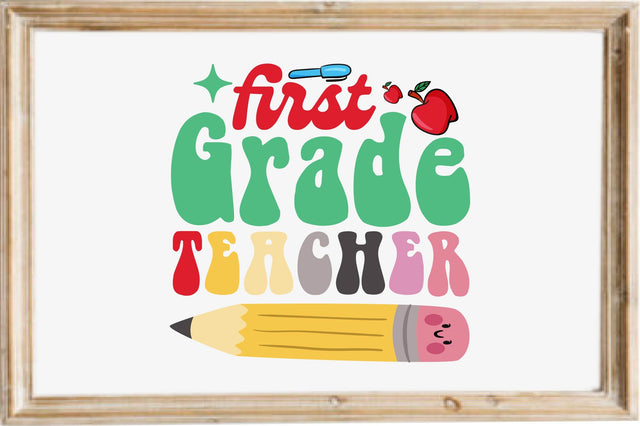 First Grade Teacher SVG designartist 