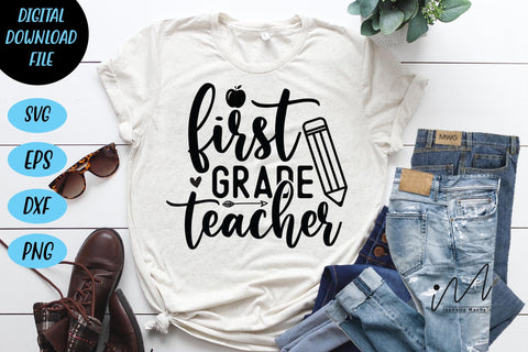 first grade teacher svg, teacher t shirt svg SVG Isabella Machell 