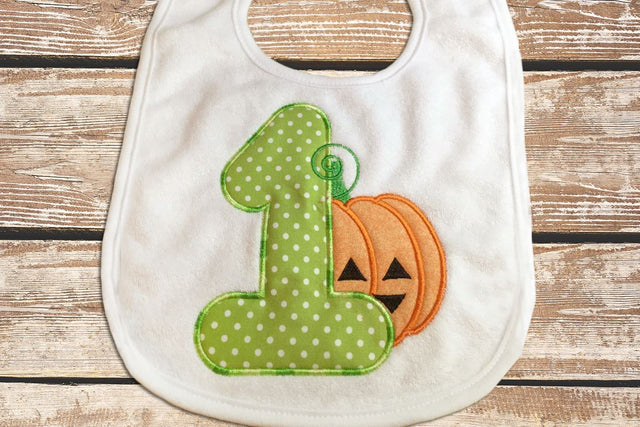 First Halloween Pumpkin Applique Embroidery Embroidery/Applique Designed by Geeks 