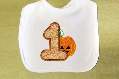 First Halloween Pumpkin Applique Embroidery Embroidery/Applique Designed by Geeks 