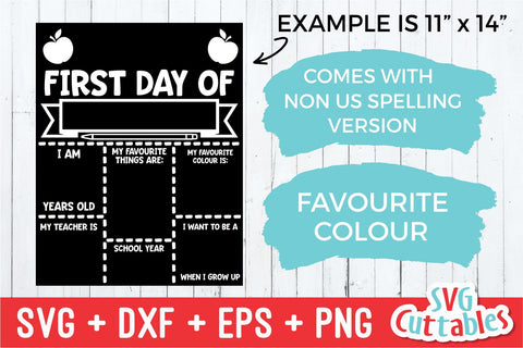 First or Last Day of School Apple SVG Svg Cuttables 