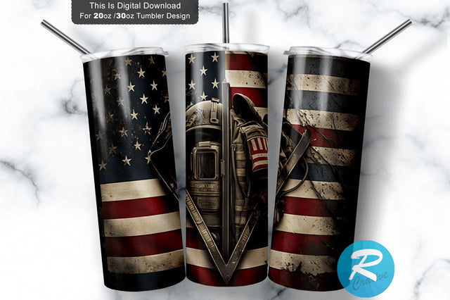 First Responders American Flag 20 oz / 30 oz Tumbler PNG Sublimation Regulrcrative 