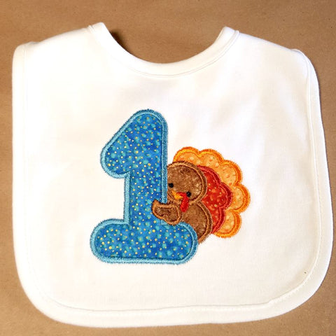 First Thanksgiving Turkey Applique Embroidery Embroidery/Applique Designed by Geeks 