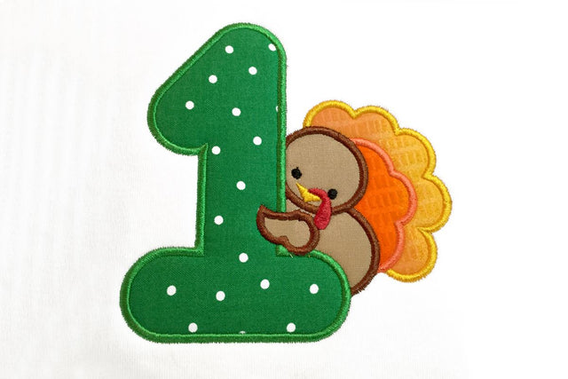 First Thanksgiving Turkey Applique Embroidery Embroidery/Applique Designed by Geeks 