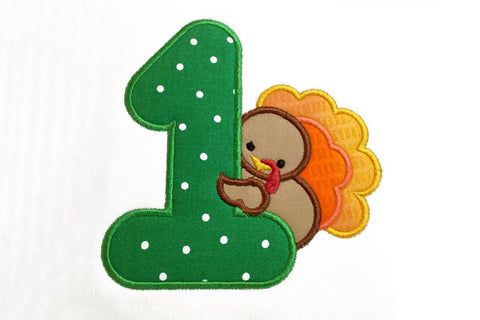 First Thanksgiving Turkey Applique Embroidery Embroidery/Applique Designed by Geeks 