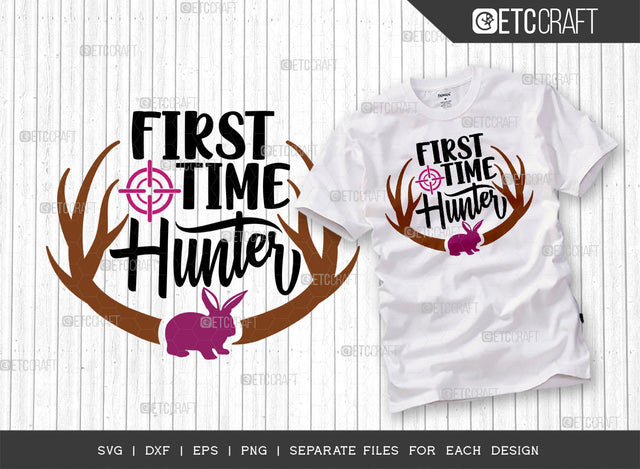 First Time Hunter SVG Cut File | Bunny Svg | Hunting Season Svg | Bunny Bandana Svg | Bunny Quote Design SVG ETC Craft 
