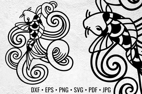 Fish and Waves SVG, DXF cut files SVG Angel on Empire 