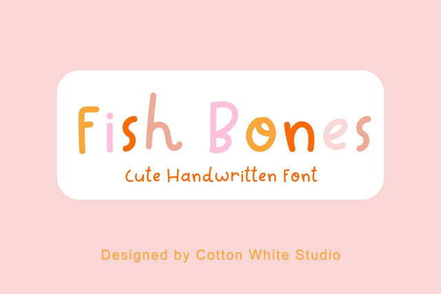Fish Bones Font Cotton White Studio 