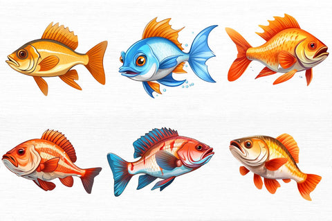 Fish Clipart Bundle Sublimation Regulrcrative 