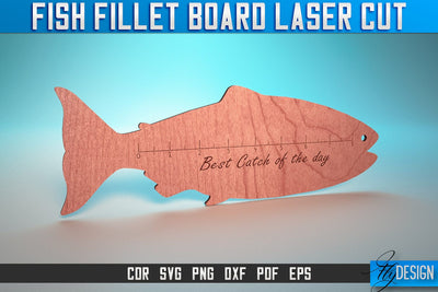 Fish Fillet Board Laser Cut SVG | Funny Dad Laser Cut SVG Design | CNC Files SVG Fly Design 