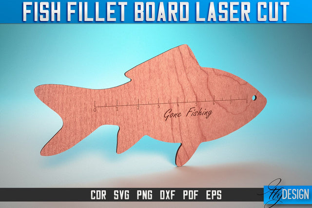 Fish Fillet Board Laser Cut SVG | Funny Dad Laser Cut SVG Design | CNC Files SVG Fly Design 