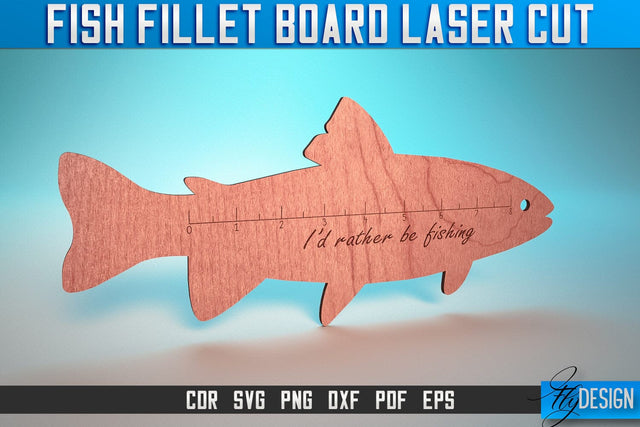 Fish Fillet Board Laser Cut SVG | Funny Dad Laser Cut SVG Design | CNC Files SVG Fly Design 