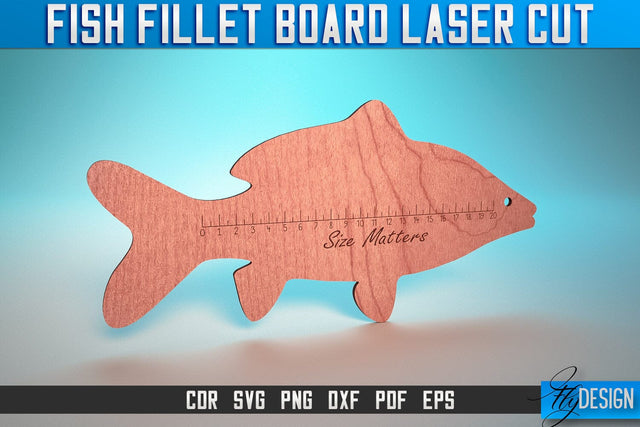 Fish Fillet Board Laser Cut SVG | Funny Dad Laser Cut SVG Design | CNC Files SVG Fly Design 
