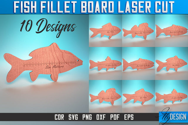 Fish Fillet Board Laser Cut SVG | Funny Dad Laser Cut SVG Design | CNC Files SVG Fly Design 
