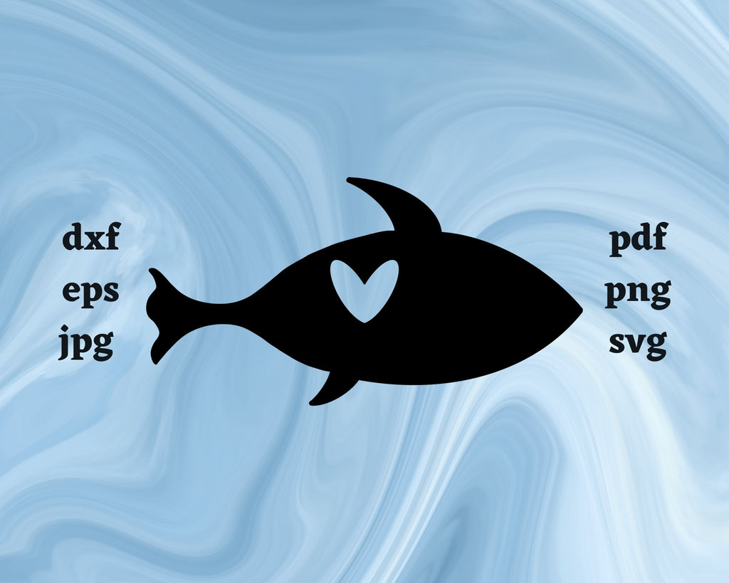 Fish Heart SVG Cut File - So Fontsy