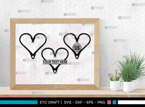 Fish Hook Monogram, Fish Hook Silhouette, Fish Hook SVG, Fishing Hook Svg, Crossed Fishing Hooks Svg, Circle Monogram Svg, Hook Svg, SB00473 SVG ETC Craft 