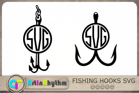 Fish Hook Monogram Svg, Fishing Svg, Fishing Hooks Svg SVG Artinrhythm shop 