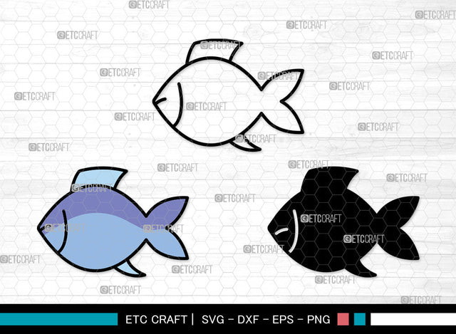 Fish Icons Color, Fish Svg, Dolly Fish Svg, Fishes, Scrapbook Fish, Fish Bundle, Icon Bundle, Svg Cut File, Dxf, Eps, Png, SVG ETC Craft 