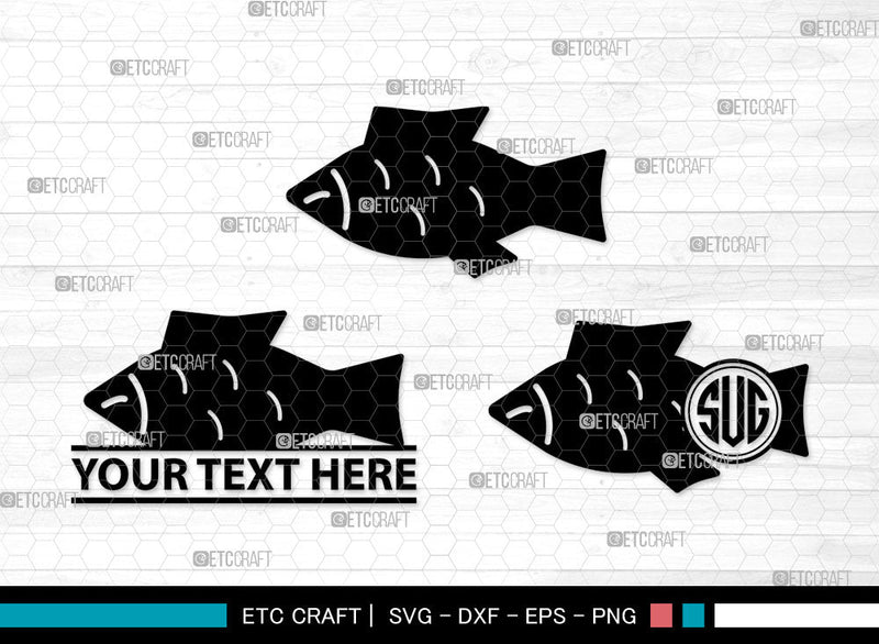 Fish Icons Monogram, Fish Svg, Dolly Fish Svg, Fishes, Scrapbook Fish, Fish Monogram, Icon Monogram, Svg Cut File, Dxf, Eps, Png, SVG ETC Craft 