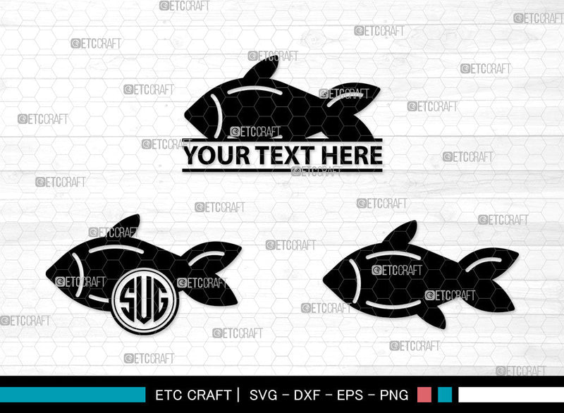 Fish Icons Monogram, Fish Svg, Dolly Fish Svg, Fishes, Scrapbook Fish, Fish Monogram, Icon Monogram, Svg Cut File, Dxf, Eps, Png, SVG ETC Craft 
