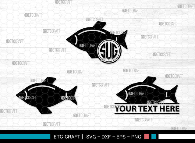 Fish Icons Monogram, Fish Svg, Dolly Fish Svg, Fishes, Scrapbook Fish, Fish Monogram, Icon Monogram, Svg Cut File, Dxf, Eps, Png, SVG ETC Craft 
