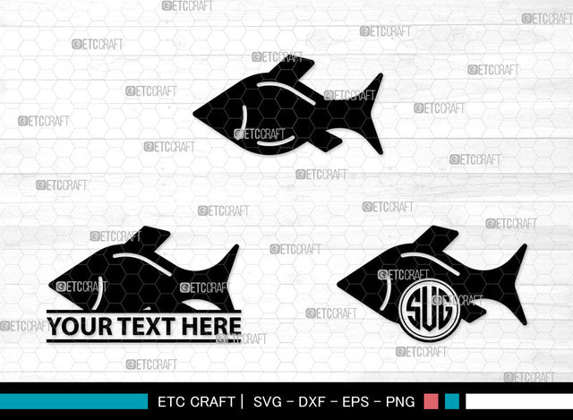 Fish Icons Monogram, Fish Svg, Dolly Fish Svg, Fishes, Scrapbook Fish, Fish Monogram, Icon Monogram, Svg Cut File, Dxf, Eps, Png, SVG ETC Craft 