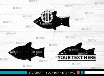 Fish Icons Monogram, Fish Svg, Dolly Fish Svg, Fishes, Scrapbook Fish, Fish Monogram, Icon Monogram, Svg Cut File, Dxf, Eps, Png, SVG ETC Craft 