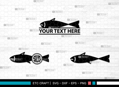 Fish Icons Monogram, Fish Svg, Dolly Fish Svg, Fishes, Scrapbook Fish, Fish Monogram, Icon Monogram, Svg Cut File, Dxf, Eps, Png, SVG ETC Craft 