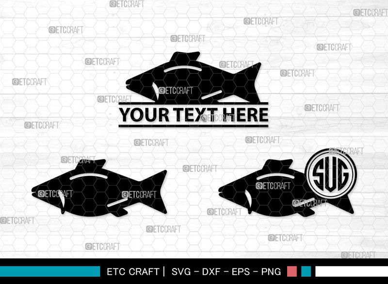 Fish Icons Monogram, Fish Svg, Dolly Fish Svg, Fishes, Scrapbook Fish, Fish Monogram, Icon Monogram, Svg Cut File, Dxf, Eps, Png, SVG ETC Craft 