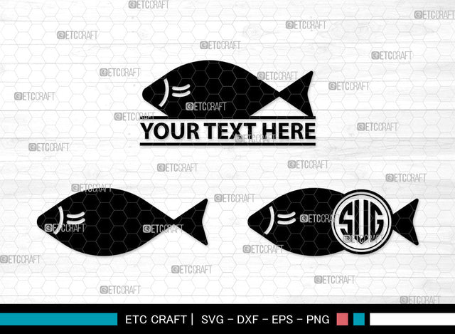 Fish Icons Monogram, Fish Svg, Dolly Fish Svg, Fishes, Scrapbook Fish, Fish Monogram, Icon Monogram, Svg Cut File, Dxf, Eps, Png, SVG ETC Craft 