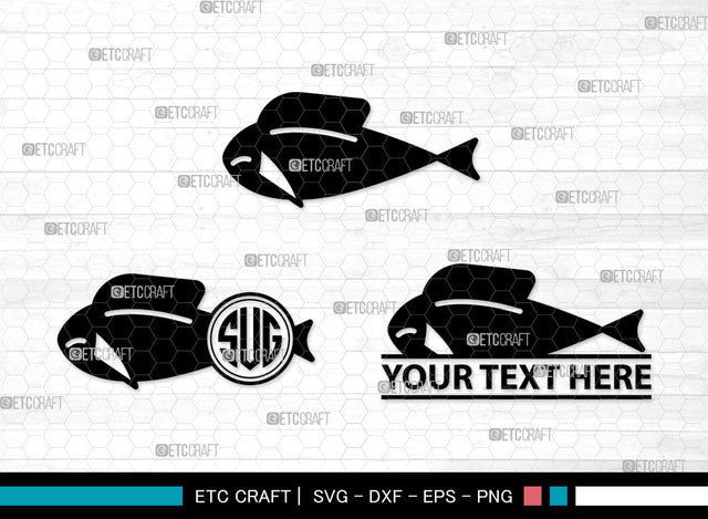 Fish Icons Monogram, Fish Svg, Dolly Fish Svg, Fishes, Scrapbook Fish, Fish Monogram, Icon Monogram, Svg Cut File, Dxf, Eps, Png, SVG ETC Craft 