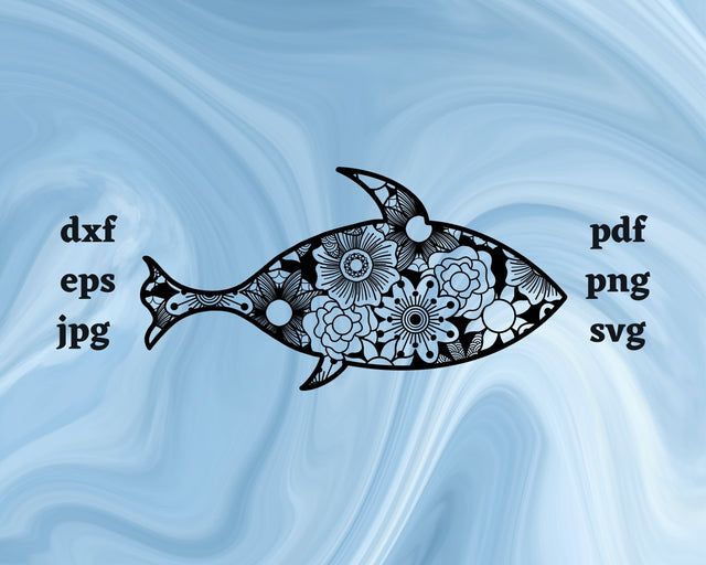 Fish Mandala SVG Cut File SVG Northern Light SVG 