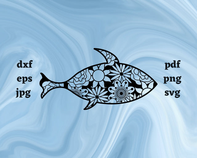 Fish Mandala SVG Cut File SVG Northern Light SVG 