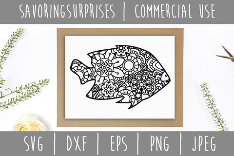 Fish Mandala Zentangle SVG SavoringSurprises 