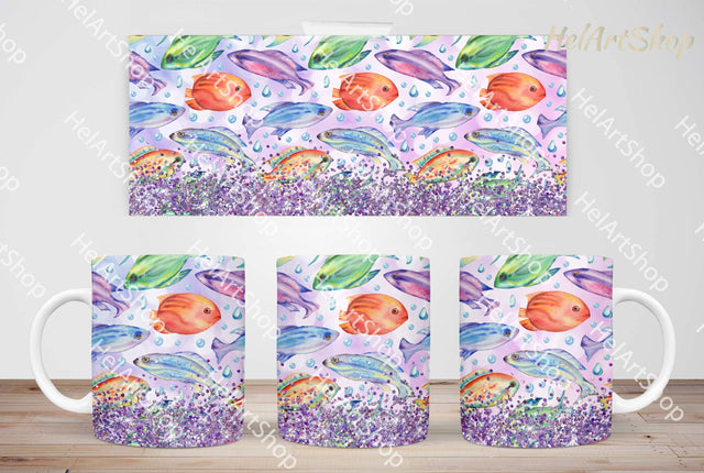 Fish Mug Png, 11Oz Mug Sublimation Sublimation _HelArtShop_ 