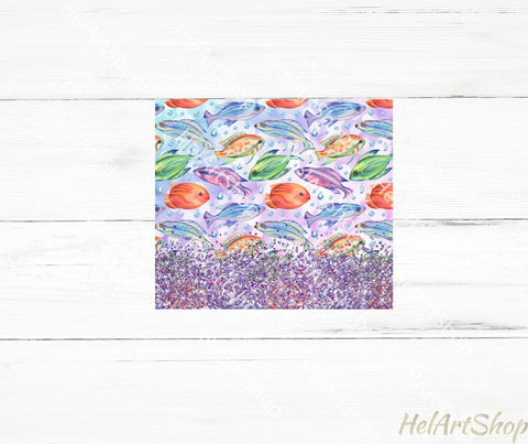 Fish SKINNY TUMBLER Png, Ocean Sublimation Png Sublimation _HelArtShop_ 