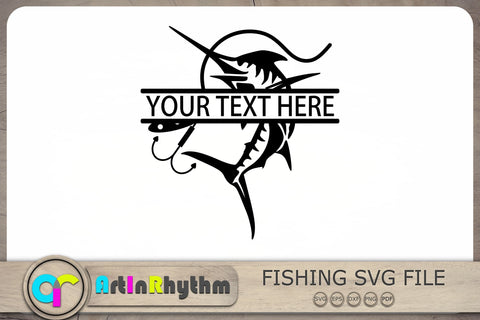 Fish Split Monogram Svg, Fish Svg, Fishing Svg, Monogram Svg SVG Artinrhythm shop 