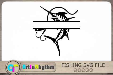 Fish Split Monogram Svg, Fish Svg, Fishing Svg, Monogram Svg SVG Artinrhythm shop 