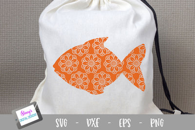 Fish SVG - Fish with floral mandala pattern SVG Stacy's Digital Designs 