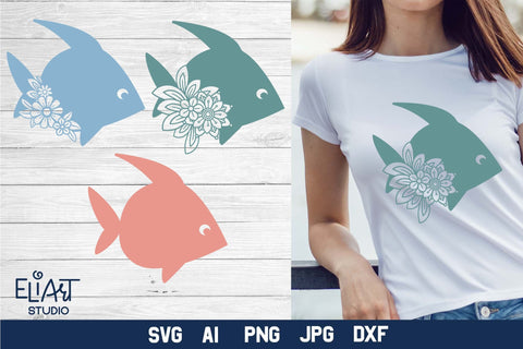 Fish SVG, Sea Creatures PNG, Nautical T-shirt Design. SVG Elinorka 