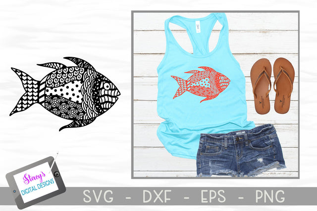 Fish SVG with Doodle Patterns SVG Stacy's Digital Designs 